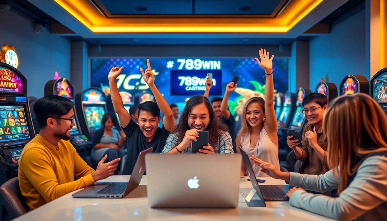 Experience the excitement of online gaming with 789win featuring diverse players engaging in casino games.