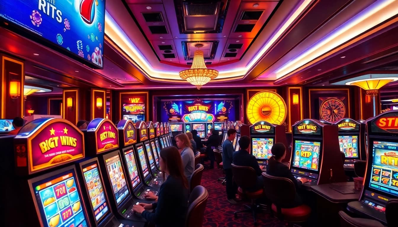 Players engaged with exciting RTP Slot Gacor games in a luxurious casino setting.