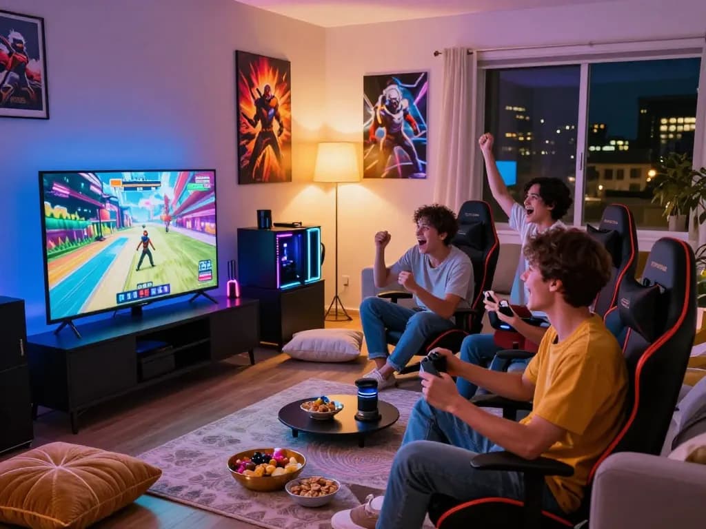 Friends enjoying an exciting online gaming session with Sun Win entertainment platform.