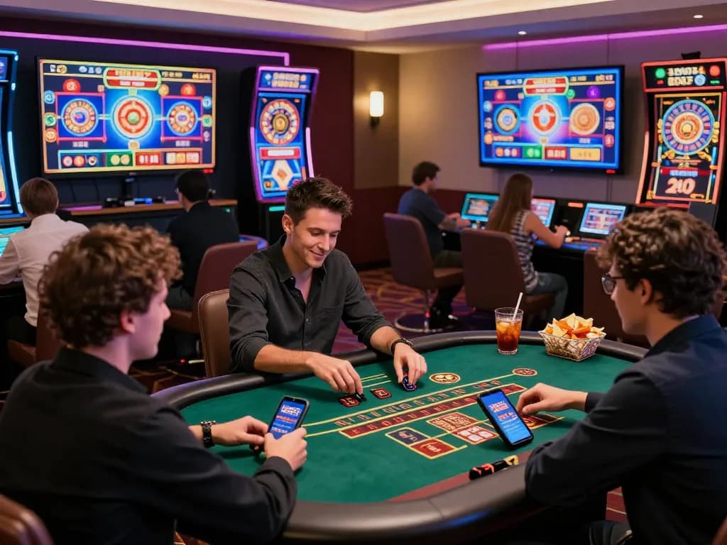 Diverse players enjoying live casino games at Alev Casino, showcasing excitement and engagement in a vibrant gaming atmosphere.