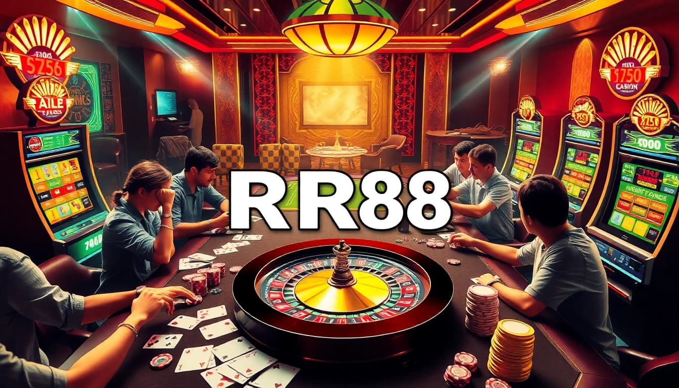 Players engaged in an exciting game at RR88 casino with vibrant tables and lively atmosphere.