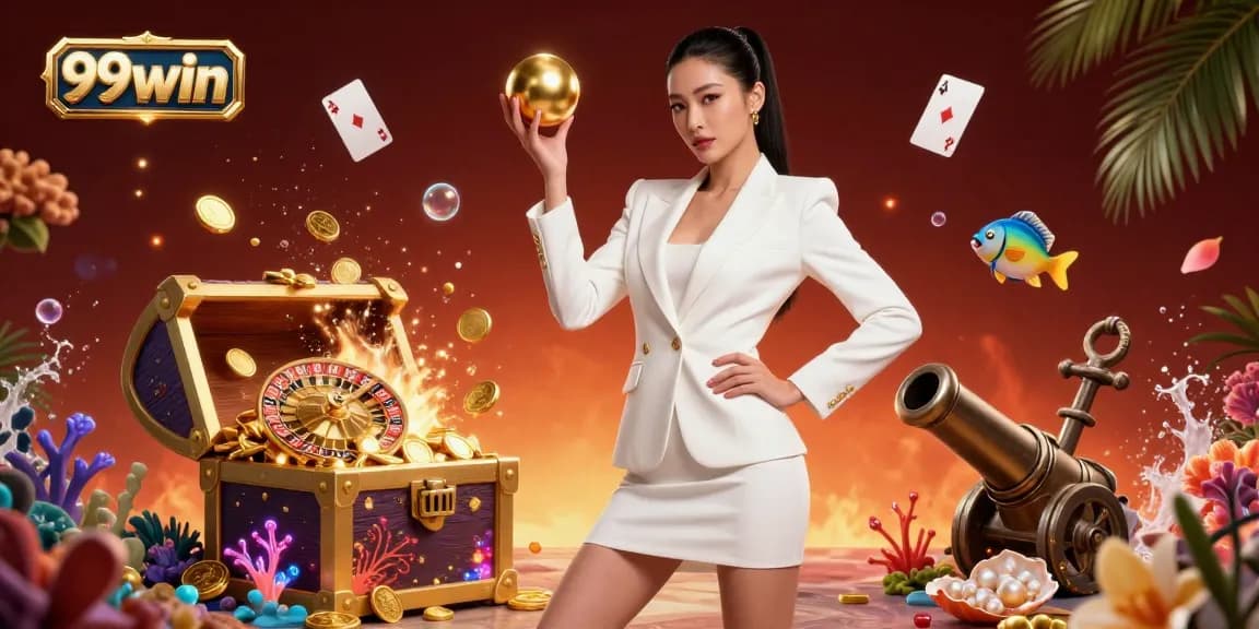 Experience the thrilling world of gambling with 99win's vibrant casino atmosphere and captivating characters.