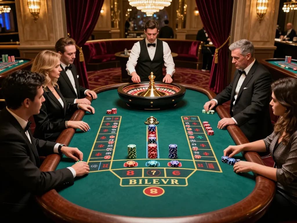 Rasakan master88 saat pemain memasang taruhan di meja roulette yang menarik dalam suasana kasino mewah.