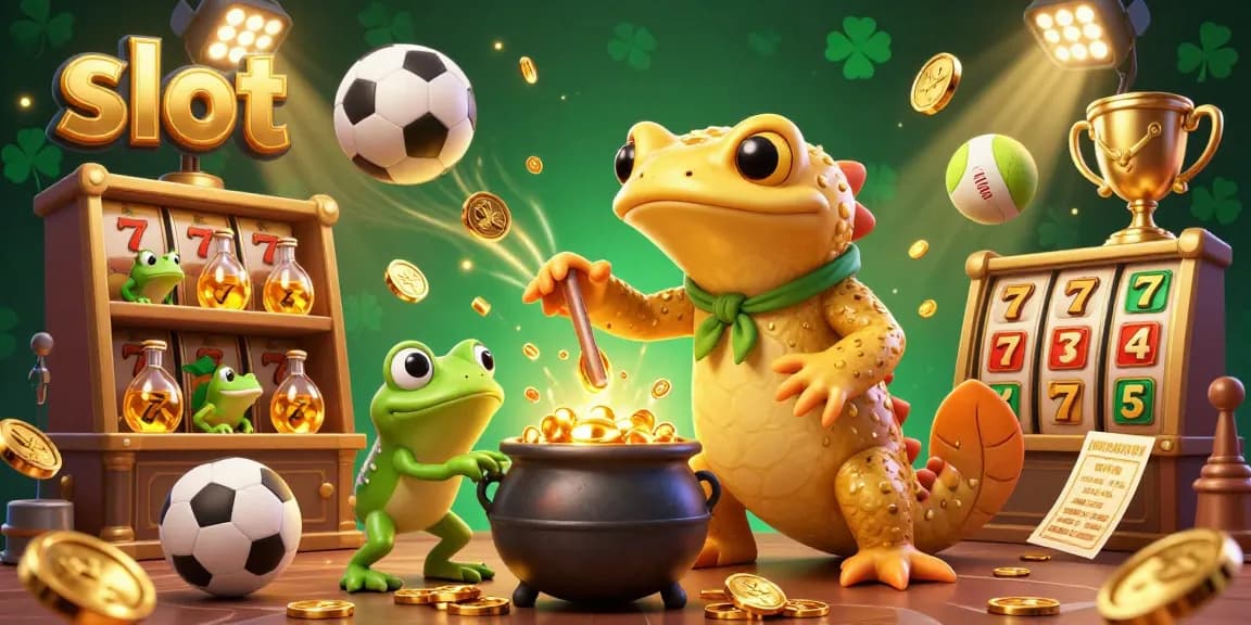 Slot yang menarik dengan karakter alkemis dan elemen permainan kasino yang dinamis.