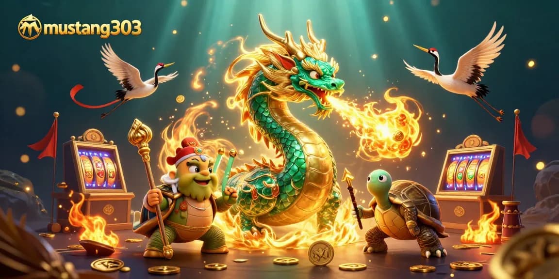 Experience thrilling gameplay at mustang303 with vibrant slot reels and lucky symbols in a stunning 3D illustration.