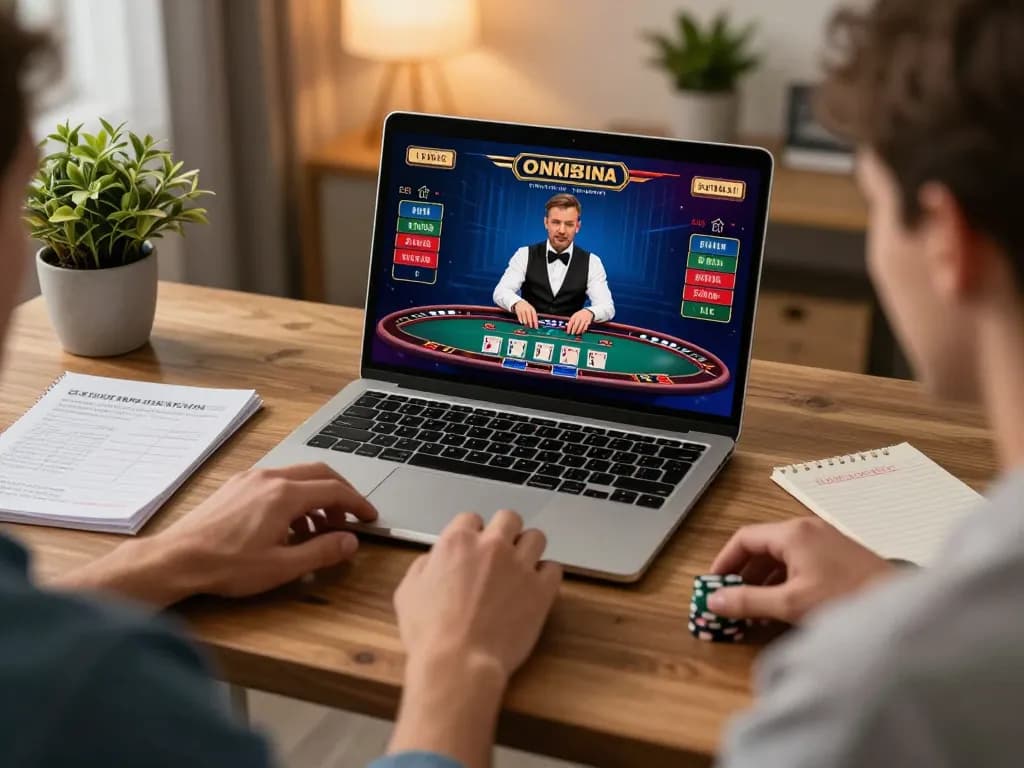 SUNWIN online gambling experience with a player engaging in live dealer blackjack, showcasing strategic gameplay.