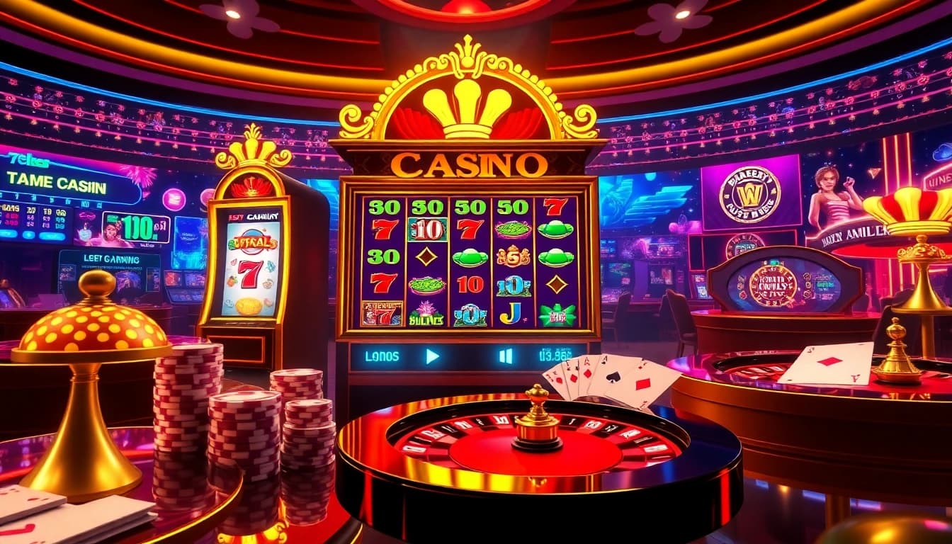 Spin to win on popular slots at https://l567.tech/ featuring vibrant machines and casino elements.