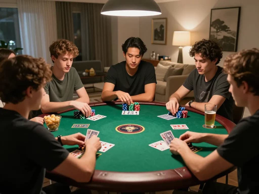 king33 poker night with friends discussing strategies and enjoying drinks