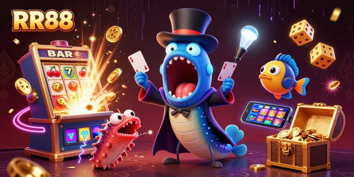 Experience the magic of RR88 with captivating casino games and vibrant visual elements.