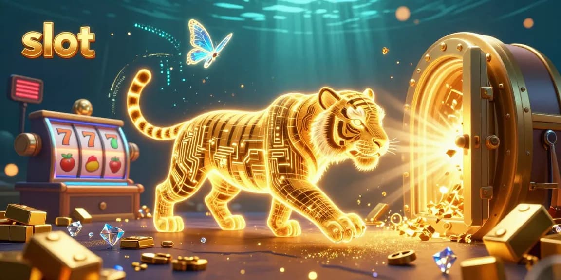 Experience the thrill of slot gameplay in this vivid digital casino landscape.