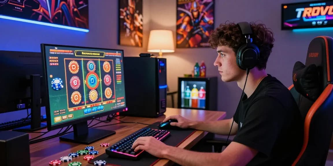 LUCK8 player enjoying an immersive online casino experience with vibrant graphics and colorful chips.