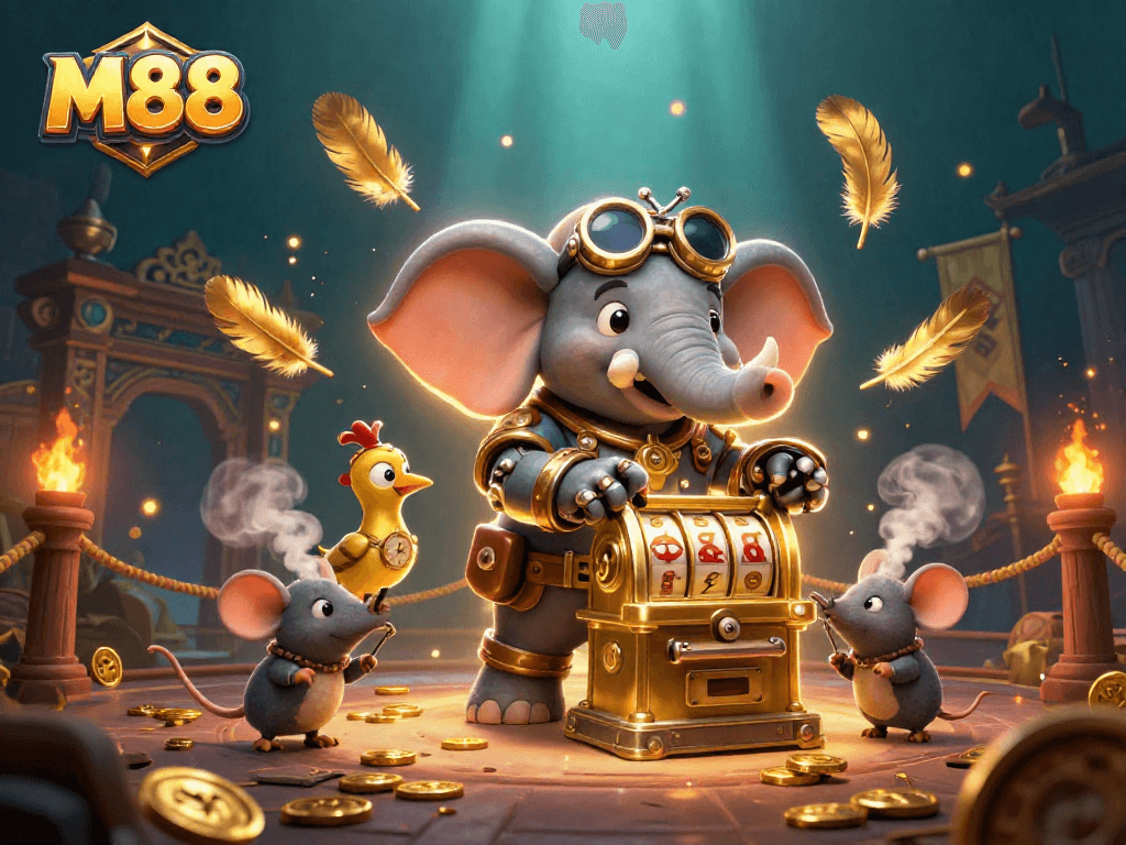 M88 mang đến trải nghiệm cá cược slot hấp dẫn với hình ảnh ngập tràn sắc vàng và hoạt động sống động.