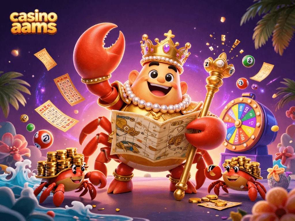 Gioca al casino non aams con il granchio imperatore d'oro mentre distribuisce premi e lotterie.