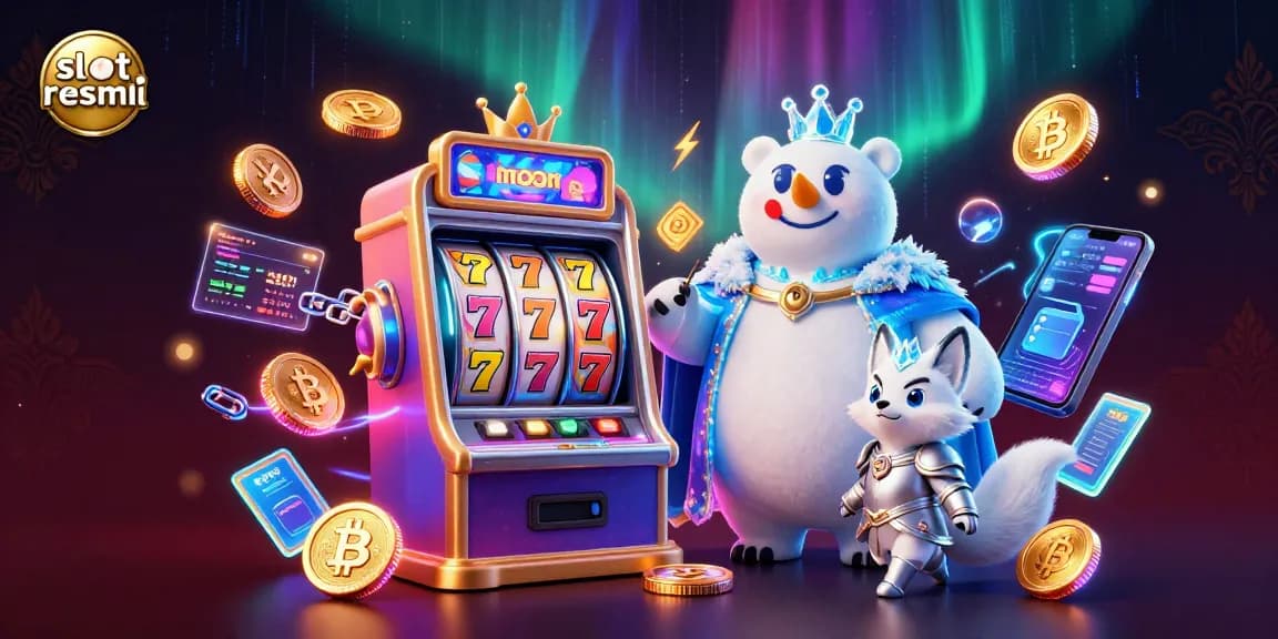 Play thrilling slot resmi games featuring dynamic 3D elements in an engaging casino-themed scene.
