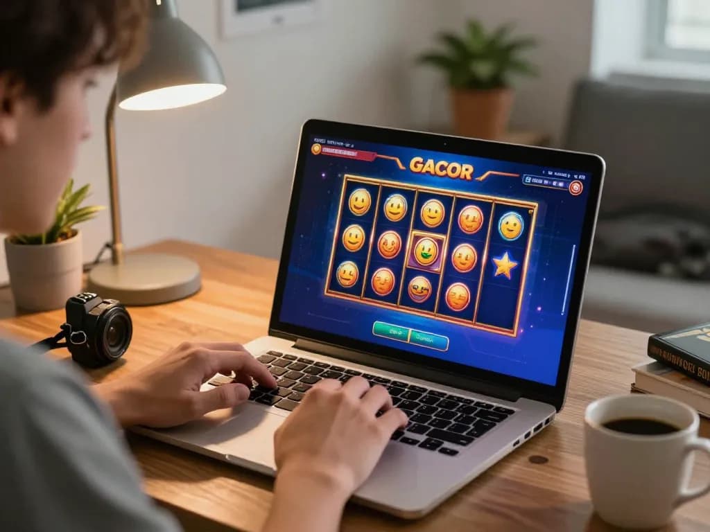 Experience slot gacor excitement as players engage in online gaming with vibrant visuals and a cozy atmosphere.