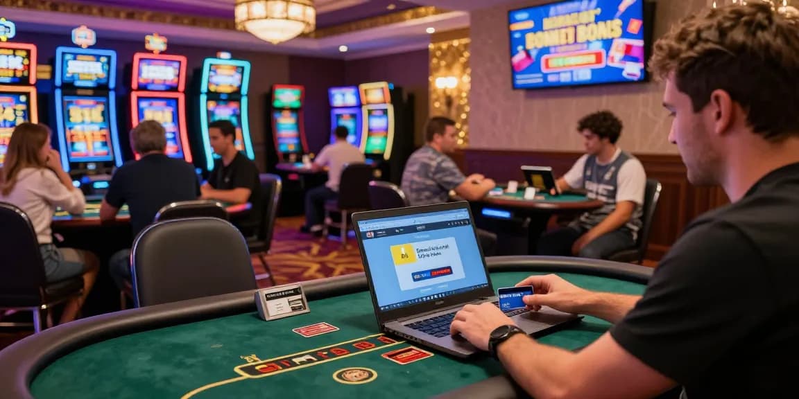 Credit card casinos at https://crownwoods.org.uk showcasing vibrant gaming activities with players and promotions.