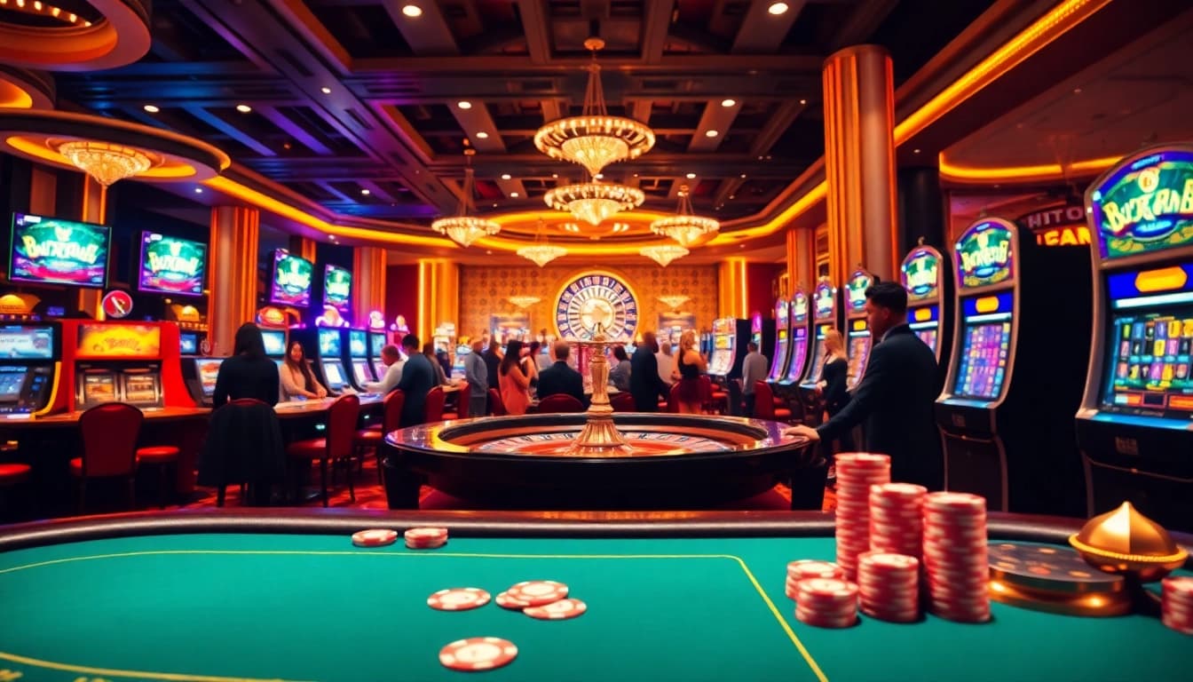 Experience the thrill of hitclub gaming with vibrant casino tables, chips, and a lively atmosphere.