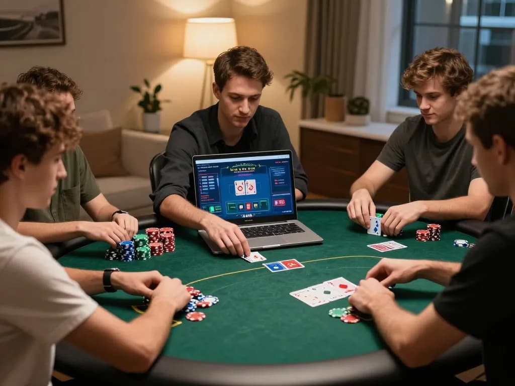 Engaged players at an online poker table showcasing the exciting gameplay of 88vv.