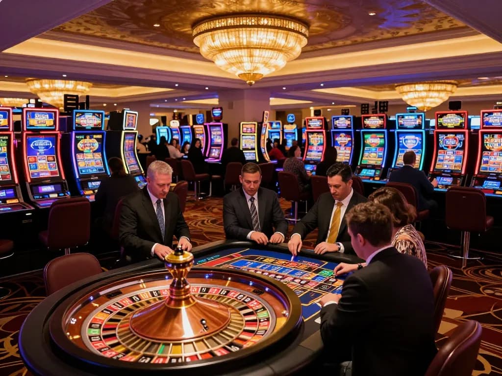 Engaged players at soc88 enjoying vibrant roulette gameplay in a luxurious casino atmosphere
