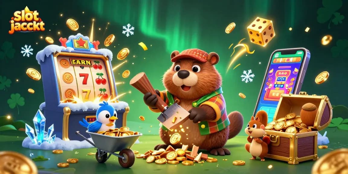 Menangkan slot jackpot dengan kesenangan, ratusan koin emas berjatuhan dari mesin slot yang klasik.