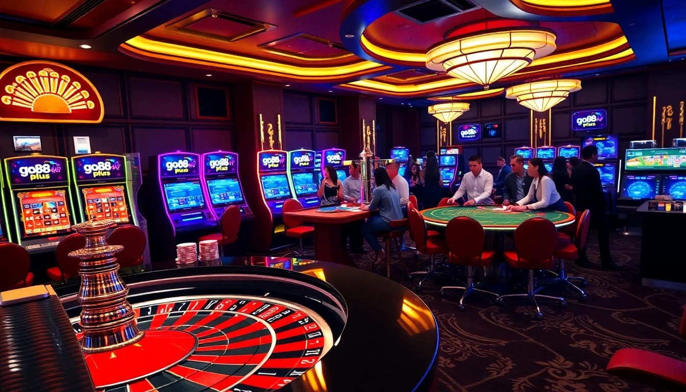 Experience the excitement of the go88 plus casino scene with roulette and engaging players.