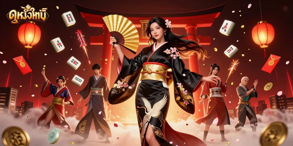 Experience the allure of ดูหนังใหม่ with dynamic 3D casino elements surrounding our main character.
