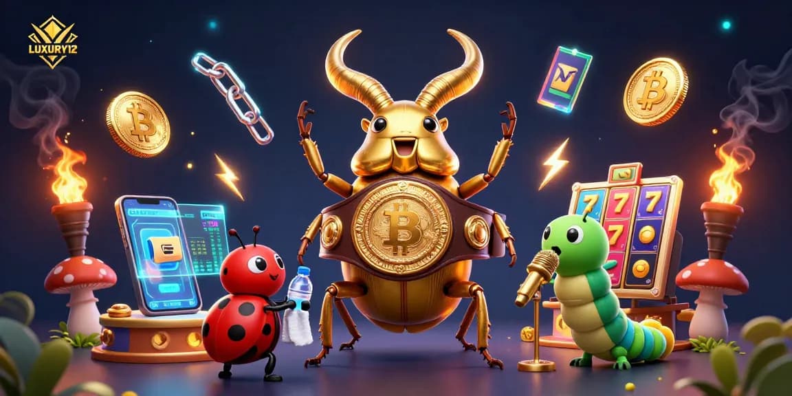 LUXURY12 offers an electrifying online slot experience blending vibrant characters and crypto elements.