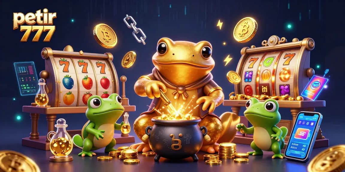 Engage with petir 777's vibrant game experience featuring slot reels and golden alchemy elements.