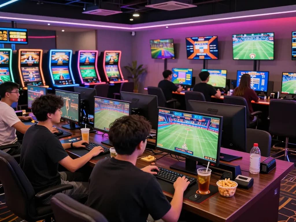Players enjoying diverse games at TV88 online casino in a vibrant atmosphere