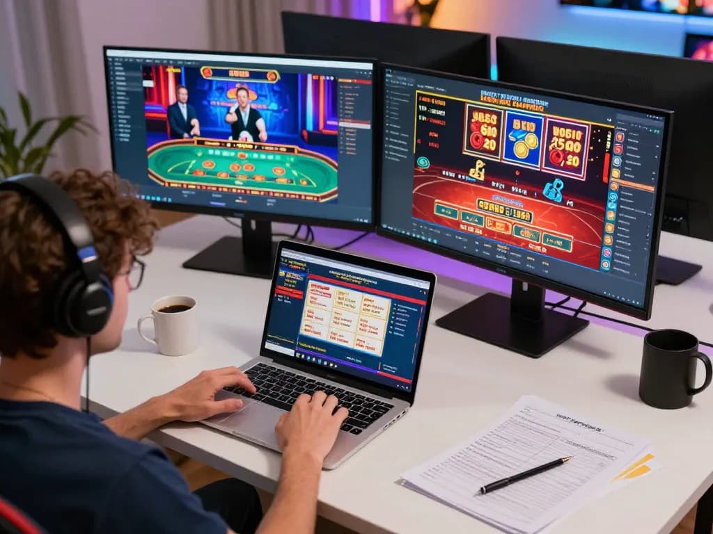 Betting on 789bet through multiple screens in a modern gaming setup, showcasing immersive online experience.