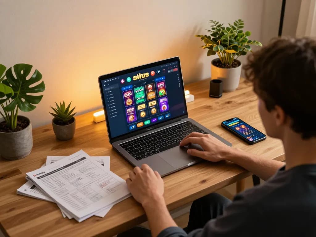 Engaging with situs slot online gaming on a cozy home desktop setup for optimal gameplay