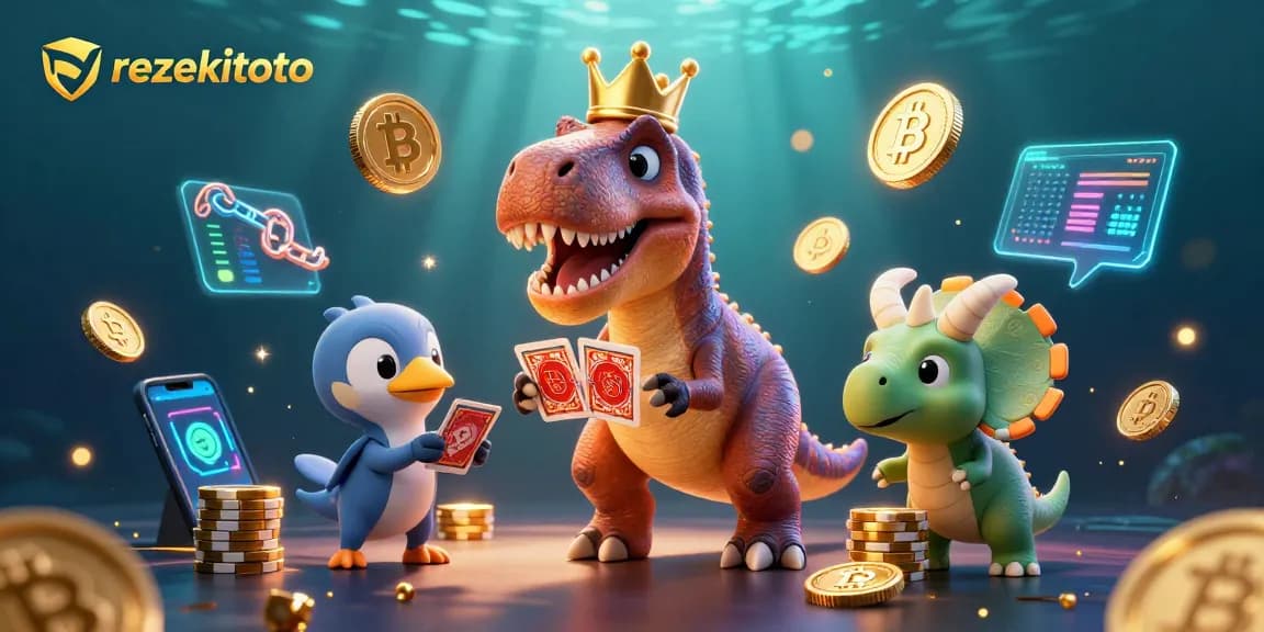 Experience thrilling rezekitoto gameplay with a fun dinosaur-themed casino scene.