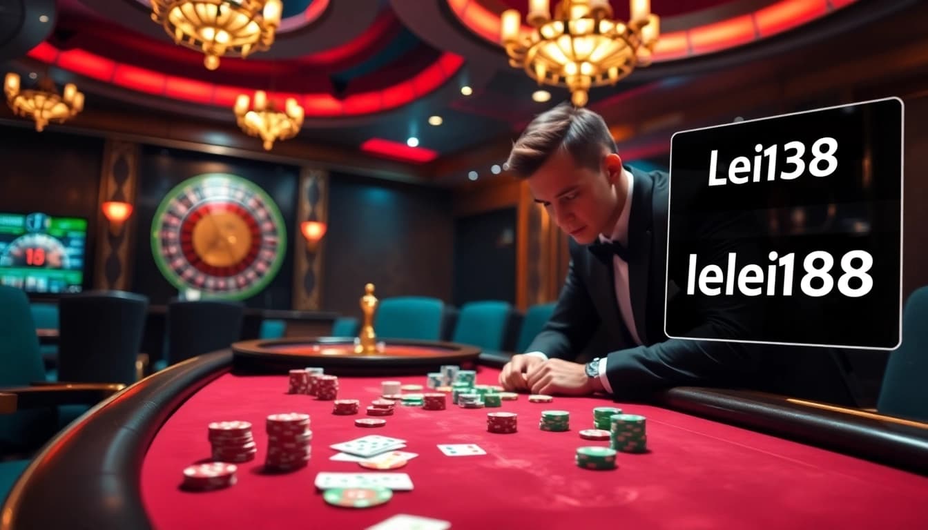 Experience thrilling gambling action with lego138 at an elegant casino table.