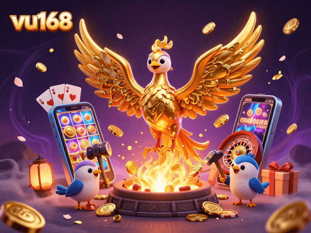 Experience non-stop thrills with vu168's golden phoenix, dynamic slot games, and stunning casino visuals.