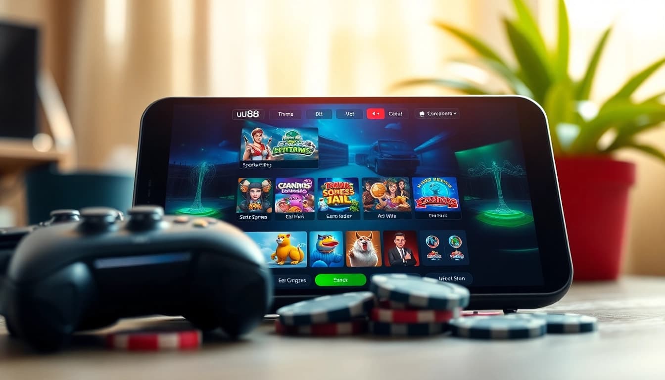 Exciting online gaming interface showcasing uu88's diverse offerings.