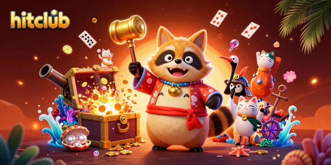 Experience winning strategies at hitclub with vibrant casino-themed 3D digital art.