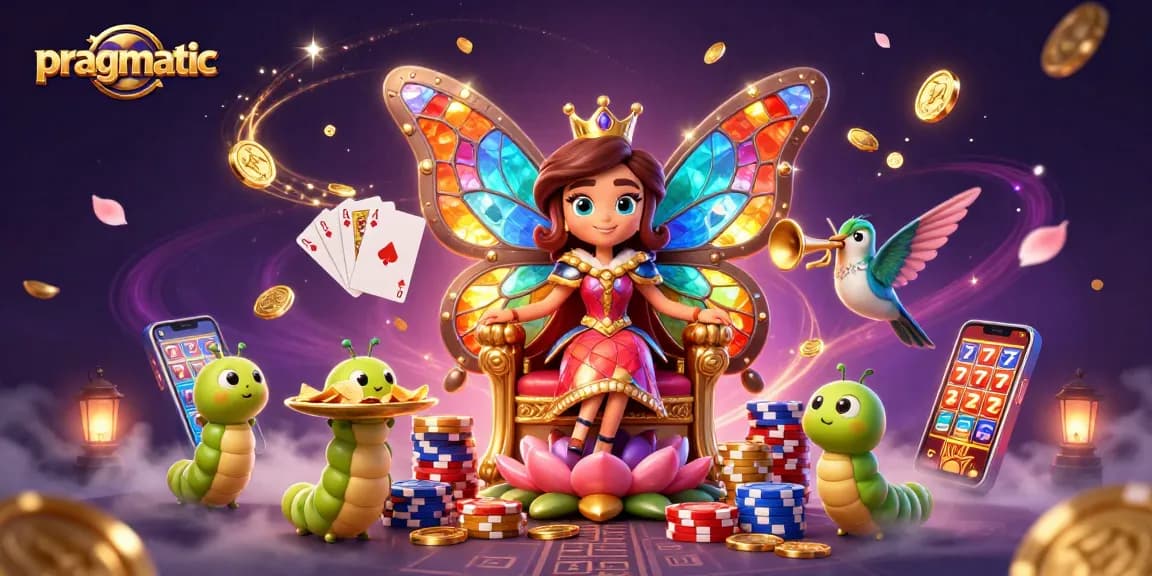Experience the pragmatic thrill of vibrant casino gaming with our dazzling 3D scene featuring games and characters.