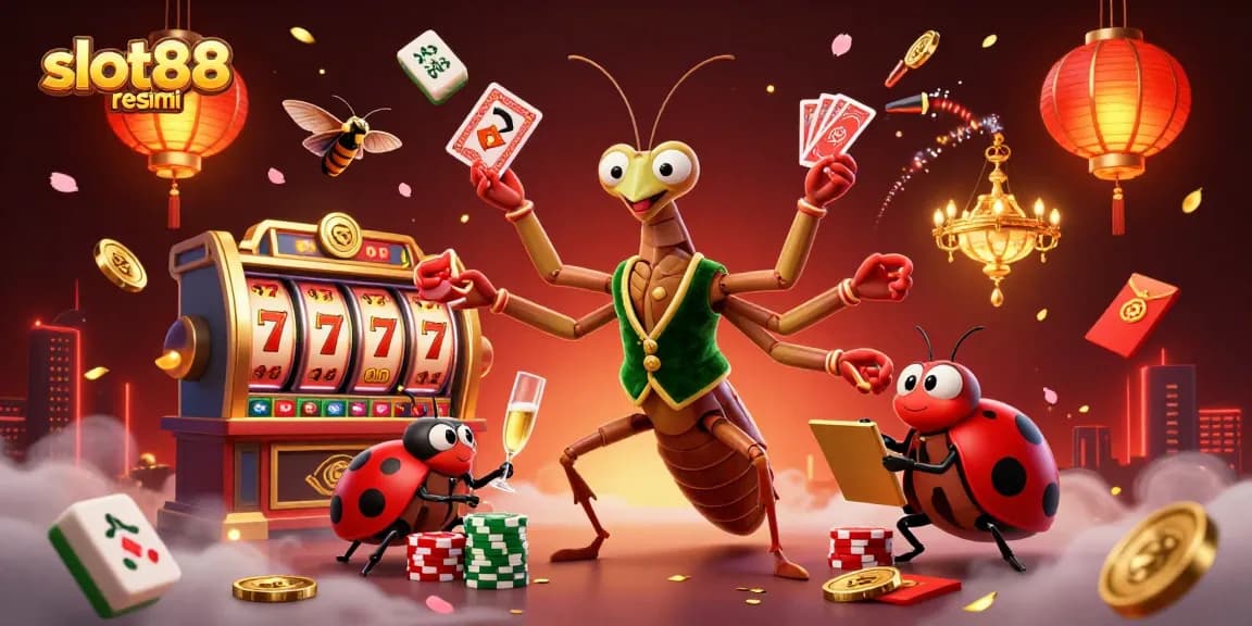 Menangkan jackpot di slot88 resmi dengan karakter unik dalam ilustrasi kasino 3D yang memukau.
