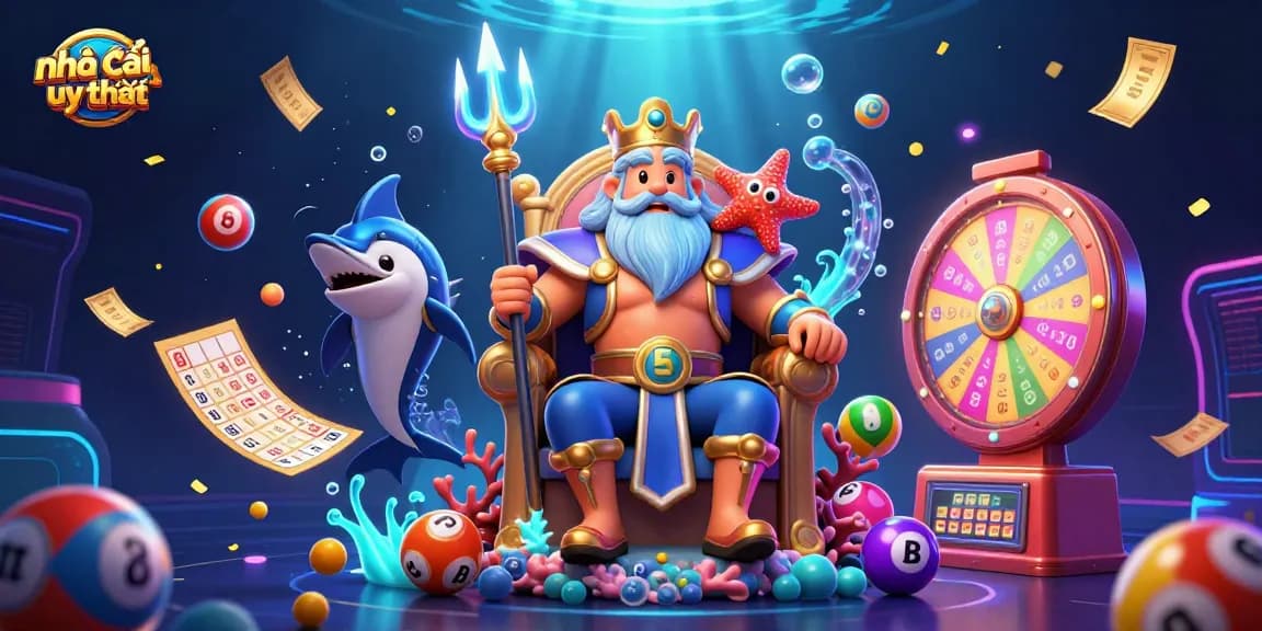Play at nhà cái uy tín with exciting prizes and colorful lottery elements in a vibrant casino setting.