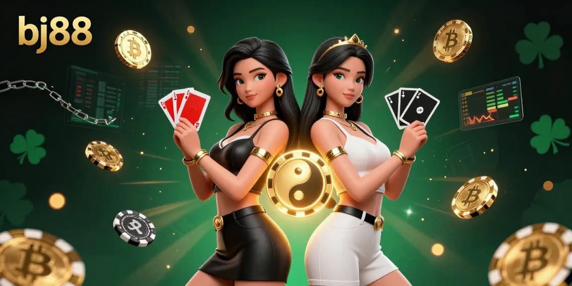Experience thrilling action at bj88 with twin casino experts showcasing strategic gameplay with vibrant cards.