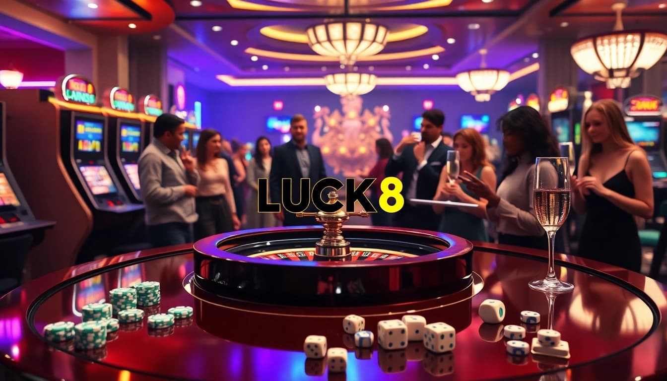 Enjoy thrilling games at LUCK8, where vibrant slot machines and lively players create an exciting atmosphere.
