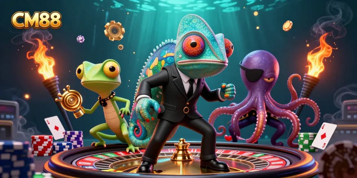 Engage with CM88's thrilling casino adventure featuring vibrant 3D characters and dynamic gaming elements.