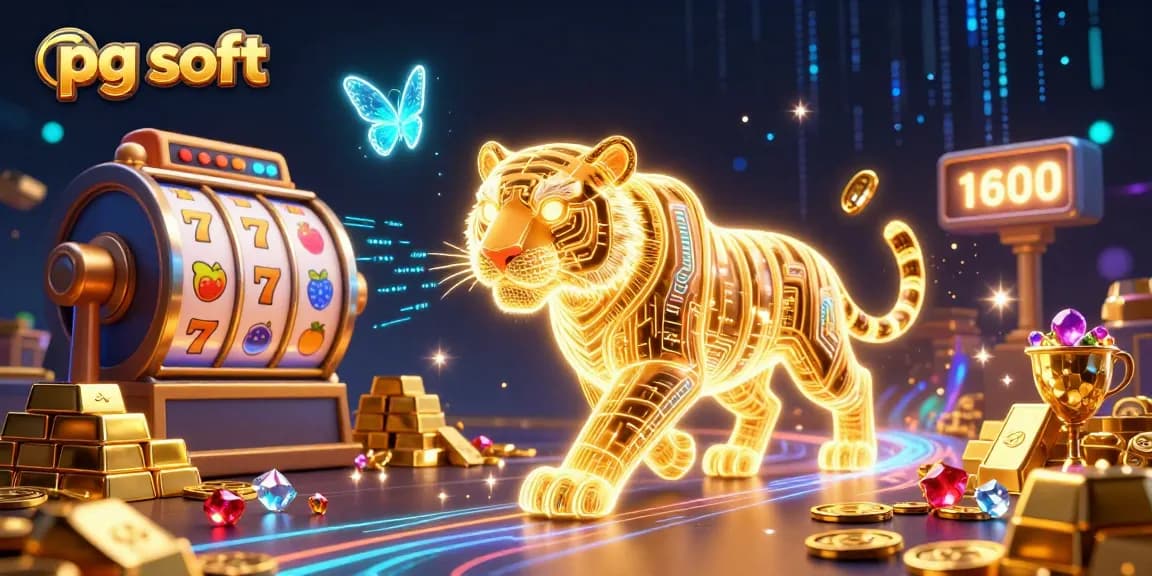 Experience thrilling gameplay with pg soft at a vibrant digital casino, featuring dynamic slot reels and golden treasures.