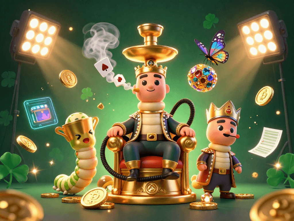 Experience thrilling action in a crypto casino scene with vibrant characters and dynamic gaming elements.