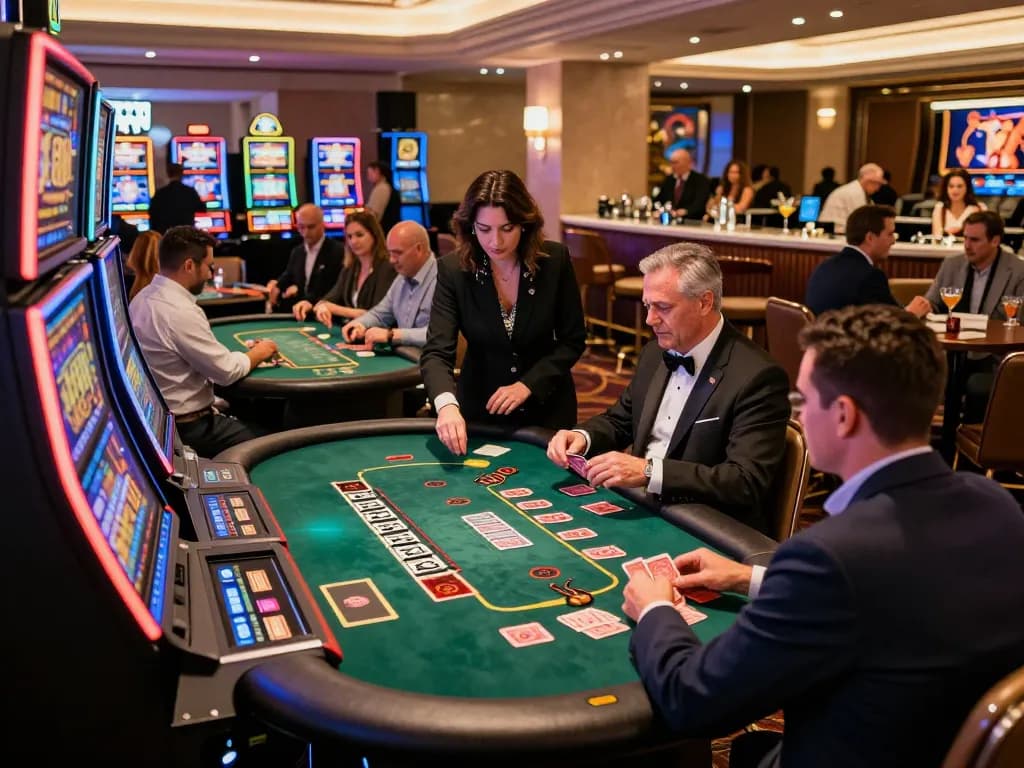 Experience high-stakes blackjack action at hitclub casino with diverse players and vibrant atmosphere.