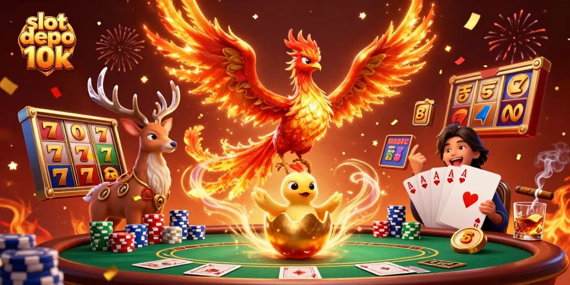 Win big with slot depo 10k featuring dynamic characters and packed casino elements.