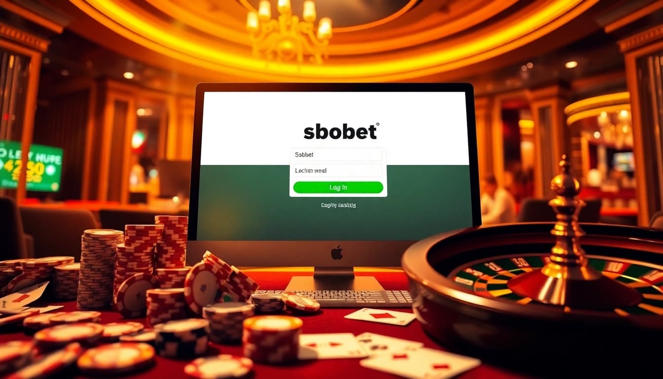 Engage with sbobet login indonesia through a visually rich casino interface featuring vibrant gambling elements.
