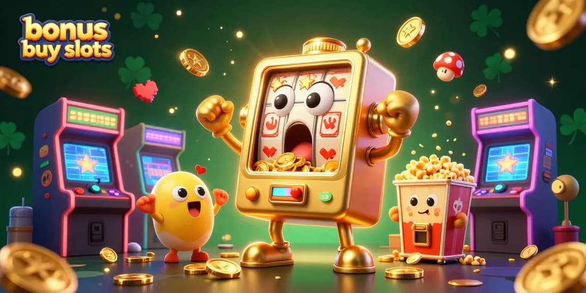 Win big with bonus buy slots as a golden slot machine hits the jackpot