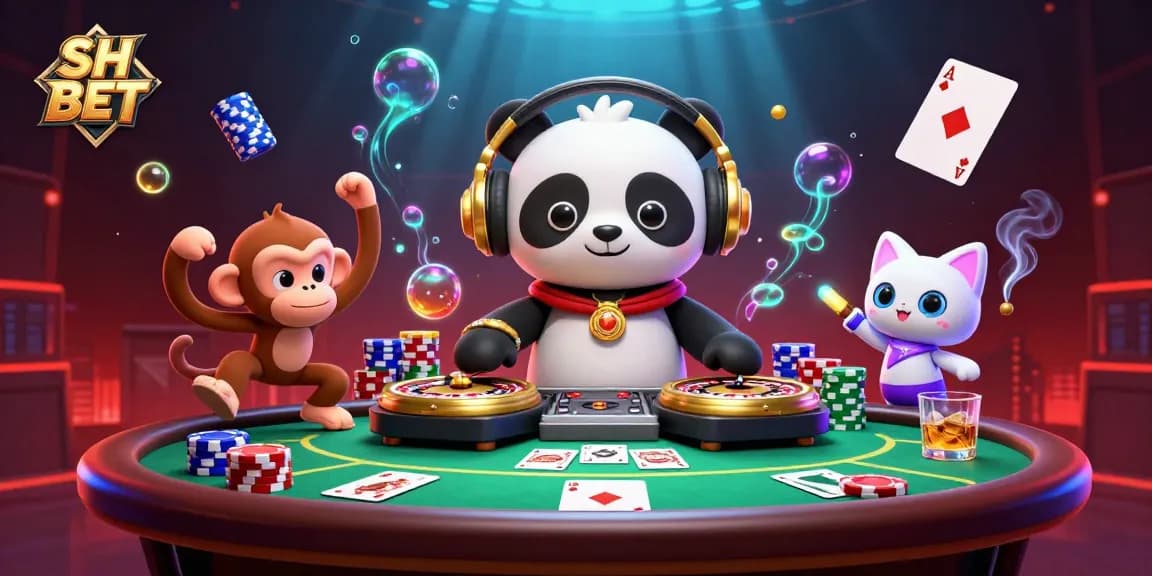 Engage with SH BET and immerse in lively gambling action featuring 3D characters and vibrant casino elements.