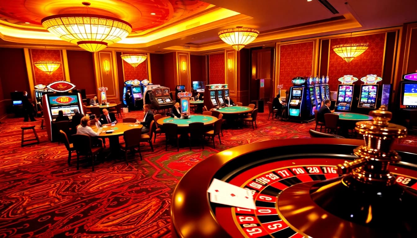 Experience the excitement of SODO CASINO with vibrant gaming tables and slot machines.